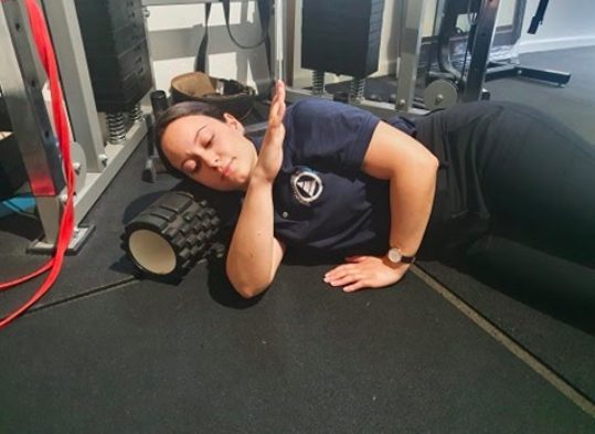 Sleeper stretch shoulder step 3